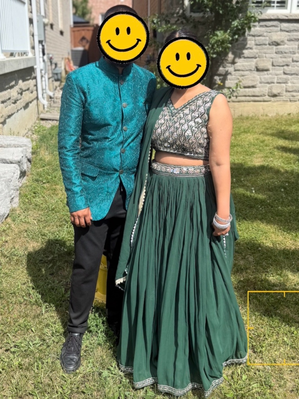 Emerald Green Embroidered Lehenga Set